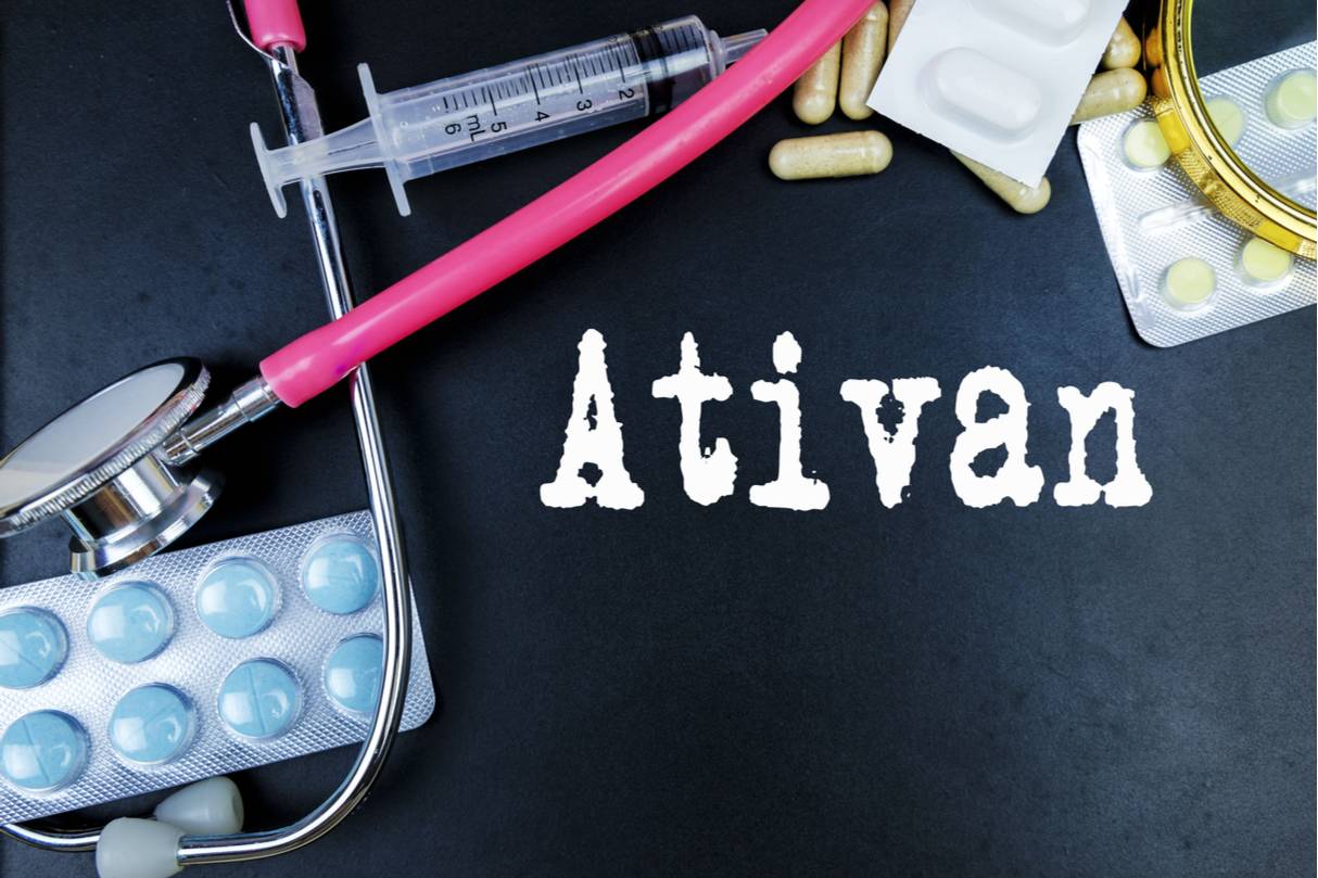 Medical devices and pills surround the word Ativan