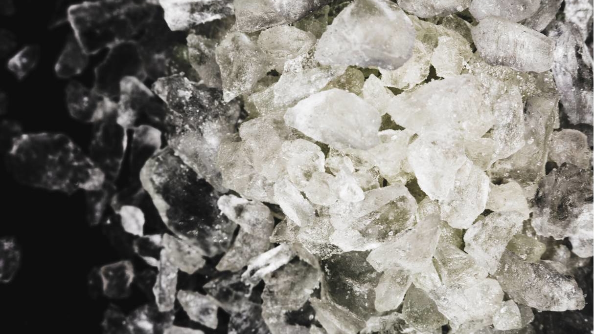 Illicit raw crystals of methamphetamine