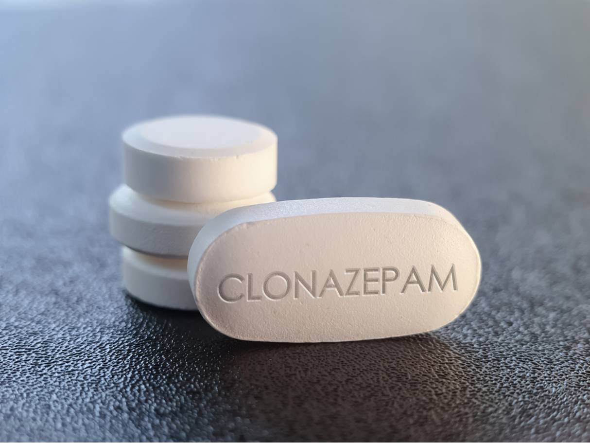 Close-up of Klonopin, trade name Clonazepam